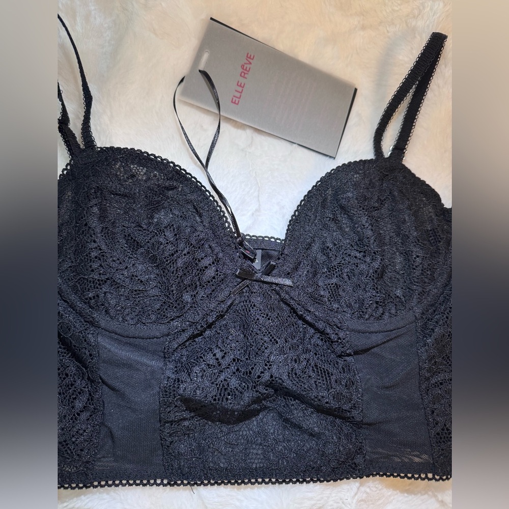 Elle Reve Kiss Corset Top Black NWT Size XS